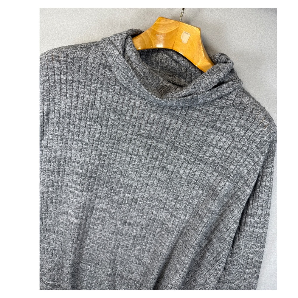 Maeve By Anthropologie‎ Gray Ribbed Knit Cowl Neck Sweater Pullover Top Size XS